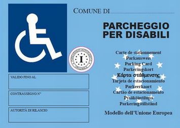 Contrassegno europeo per parcheggio disabili